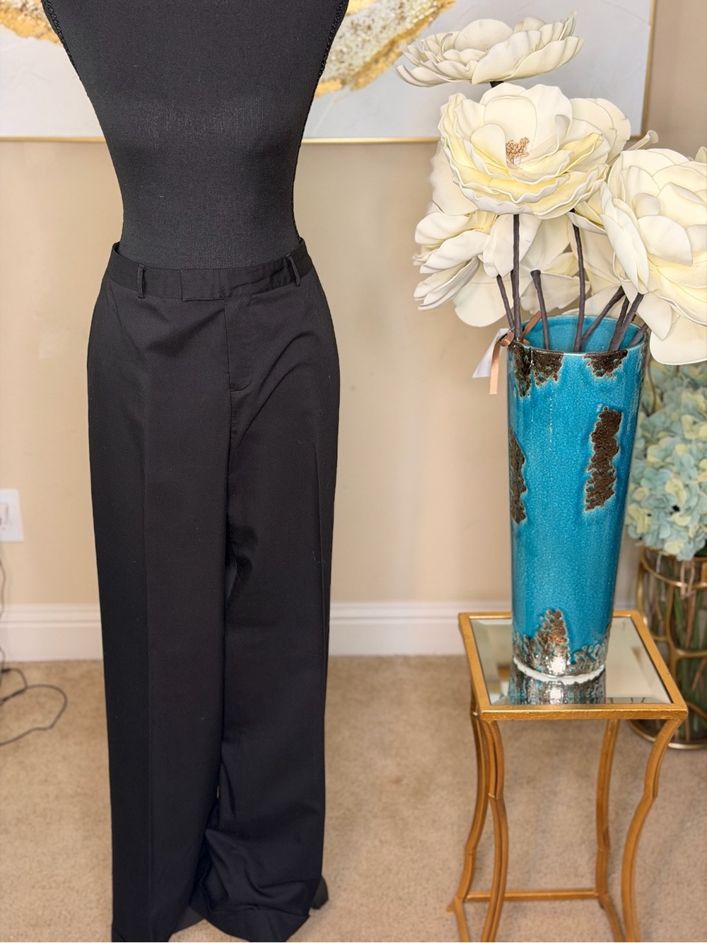 Nine West Black Wide-Leg Dress Pants